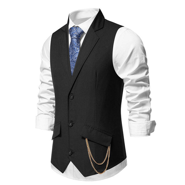 Herren elegante Anzugweste mit praktischen Taschen und modischen Akzenten
