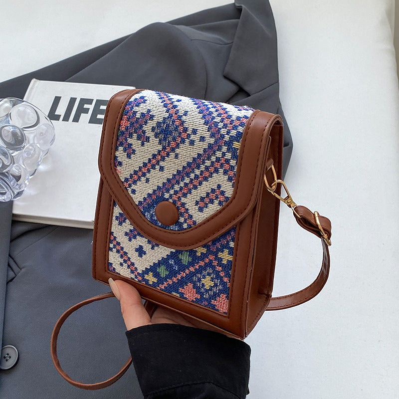 Damen Handtasche mit ethnischem Muster und hochwertigem Leder Nord Taschen
