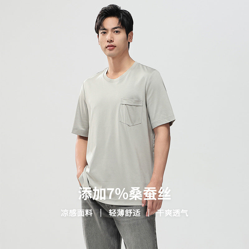 Herren Kurzärmeliges Pocket-T-Shirt aus feinem Modal-Jersey Regular Fit Nord Taschen