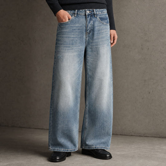 Damen Weite High‑Waist Jeans aus Vintage‑Denim Nord Taschen