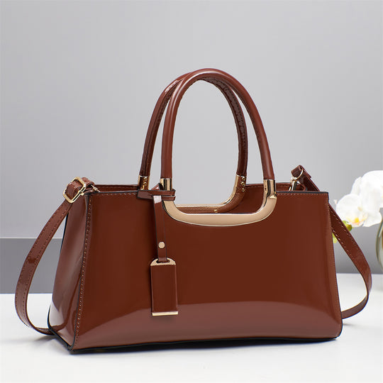 Damen elegante Handtasche mit glänzender Oberfläche und abnehmbarem Taschenschlüsselanhänger Nord Taschen