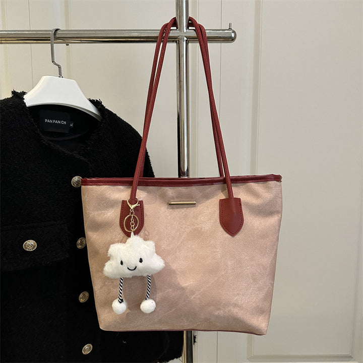 Damen Shopper-Tasche aus strapazierfähigem Canvas mit eleganten Ledergriffen Nord Taschen