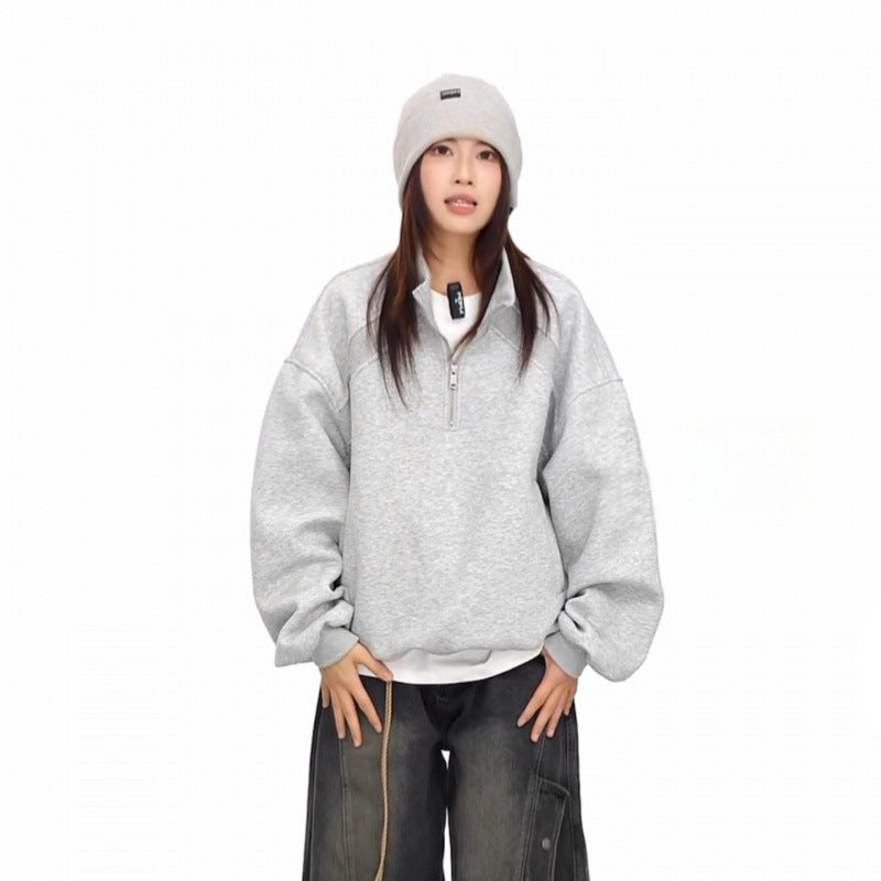 Unisex Halbzip-Sweatshirt mit Raglanärmeln, Eingrifftaschen und geripptem Saum Nord Taschen
