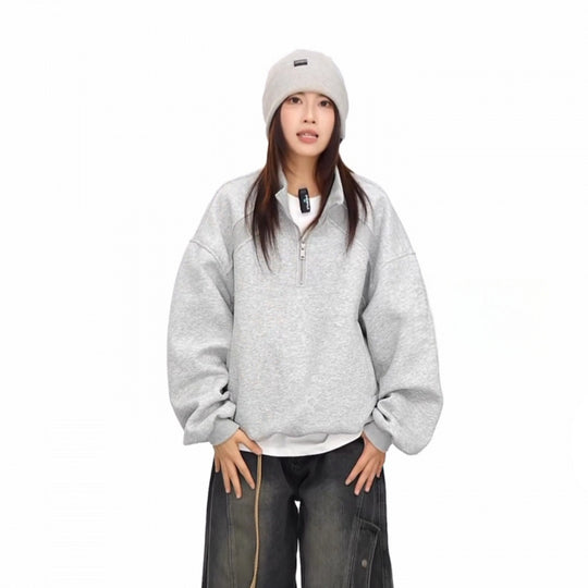 Unisex Halbzip-Sweatshirt mit Raglanärmeln, Eingrifftaschen und geripptem Saum Nord Taschen