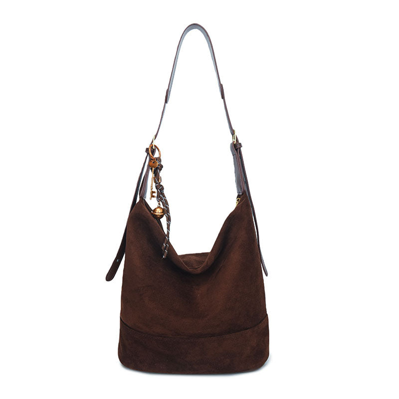 Damen Hobo Tasche aus weichem Wildleder mit luxuriösem Tragegriff Nord Taschen