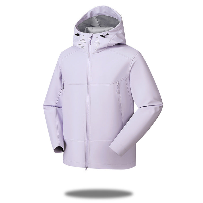 Damen Wasserdichte Softshell-Outdoorjacke mit minimalistischer Silhouette und Belüftungsperforation am Kragen Nord Taschen