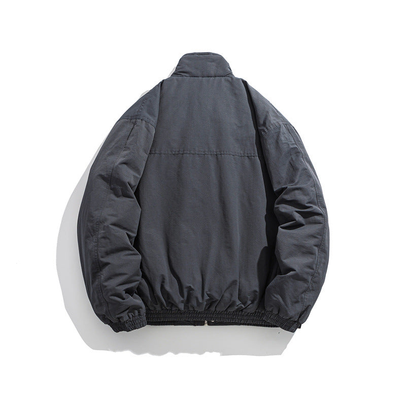 Herren Boxy Utility-Bomberjacke mit Stehkragen und aufgesetzten Klappentaschen Nord Taschen