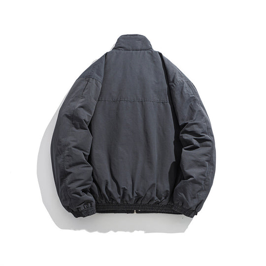 Herren Boxy Utility-Bomberjacke mit Stehkragen und aufgesetzten Klappentaschen Nord Taschen