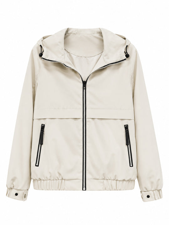 Damen Leichte Kapuzen‑Windjacke mit wasserabweisender Beschichtung, Reißverschluss und elastischem Saum Nord Taschen