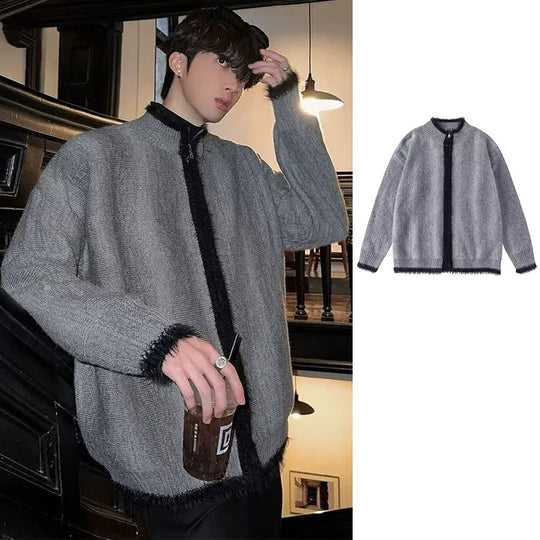 Herren Modische Strickjacke mit barthematischen Akzenten Nord Taschen