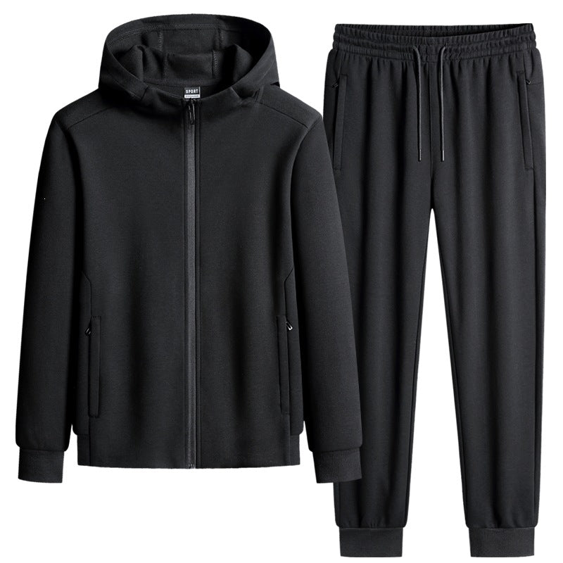 Herren zweiteiliges Kapuzen‑Trainingsset aus French‑Terry mit Reißverschlussjacke & konischer Jogginghose Nord Taschen