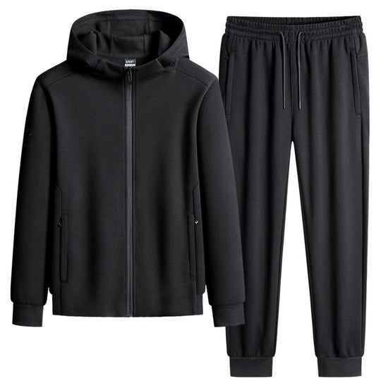 Herren zweiteiliges Kapuzen‑Trainingsset aus French‑Terry mit Reißverschlussjacke & konischer Jogginghose Nord Taschen