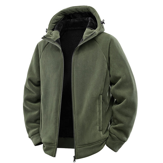 Herren Teddygefütterte Fleece‑Kapuzenjacke mit Thermofutter, durchgehendem Reißverschluss & Eingrifftaschen Nord Taschen