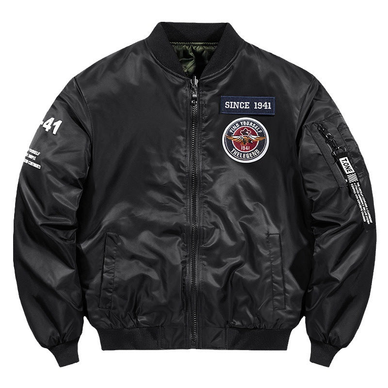 Herren Piloten-Bomberjacke mit Patch-Details, Nylon‑Shell und Ärmeltasche Nord Taschen