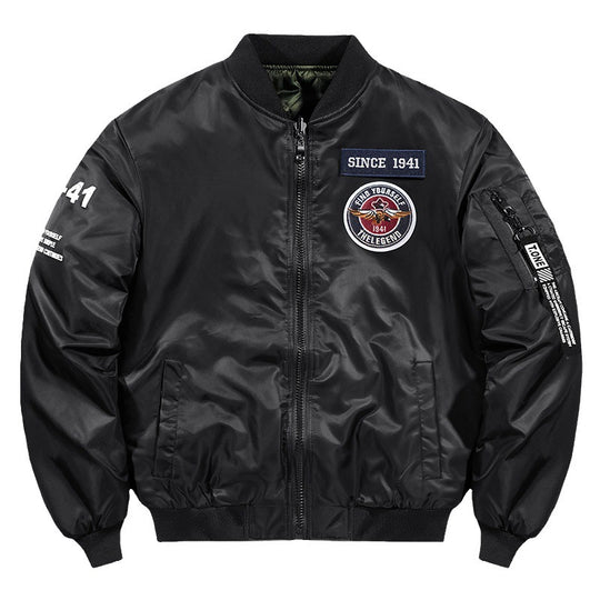 Herren Piloten-Bomberjacke mit Patch-Details, Nylon‑Shell und Ärmeltasche Nord Taschen
