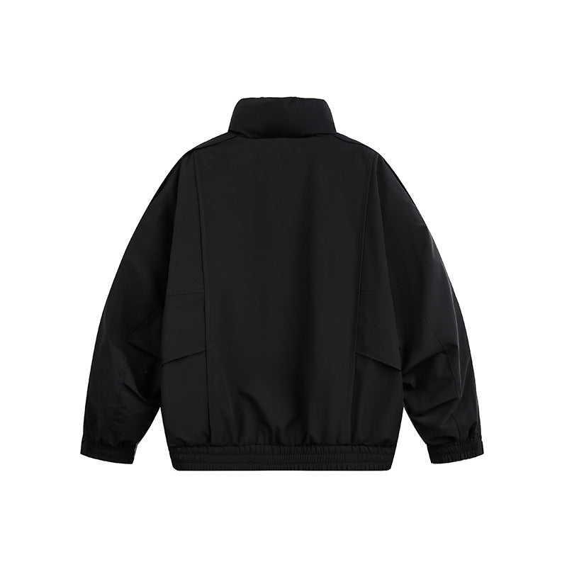 Herren Leichte Winddichte Urban-Utility Bomberjacke mit Stehkragen und elastischem Saum Nord Taschen