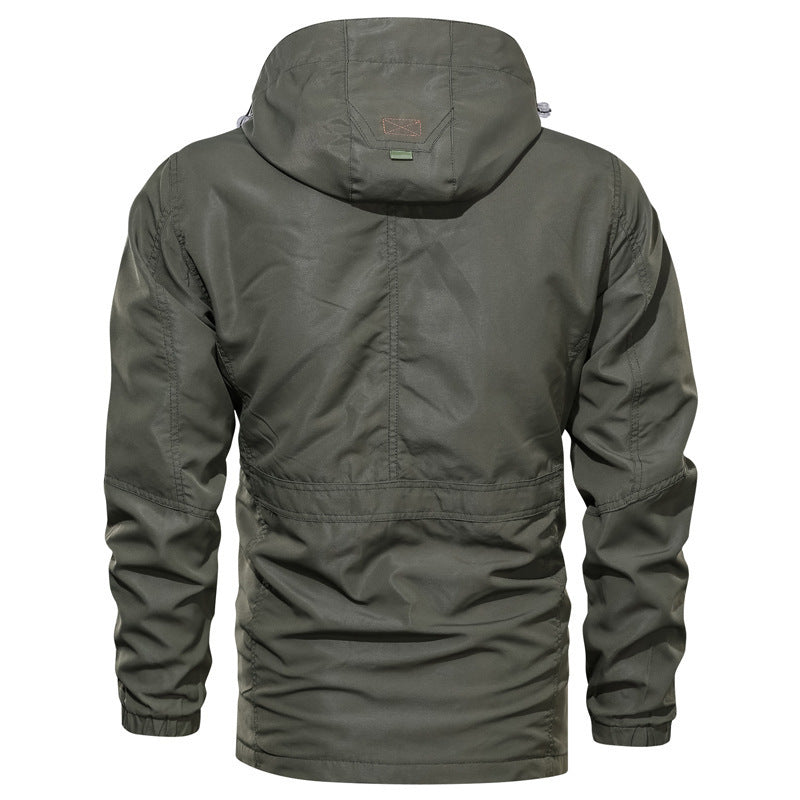 Herren wasserabweisender Fieldparka im Utility‑Style mit Kapuze und verstellbarer Taillenpassform Nord Taschen