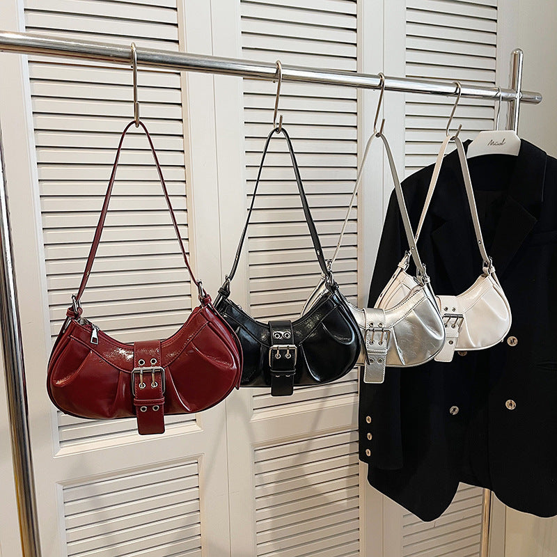 Damen Hobo-Tasche mit raffiniertem Faltendesign und modischem Schnallenakzent Nord Taschen