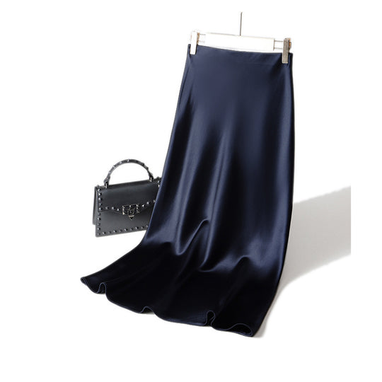 Damen Eleganter Maxirock aus fließendem Satin Nord Taschen