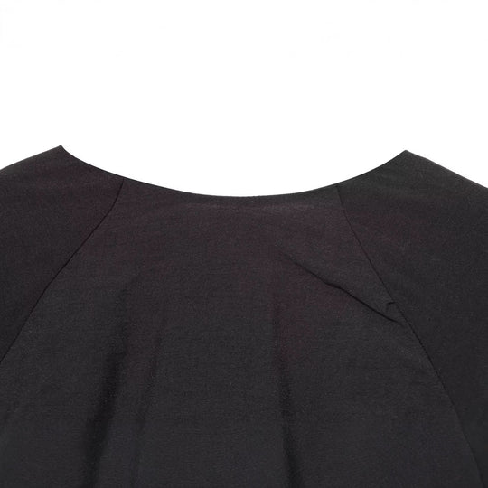 Damen Kurzkleid mit tiefem V‑Ausschnitt, Empire‑Taillenband und weiten Ballonärmeln Nord Taschen