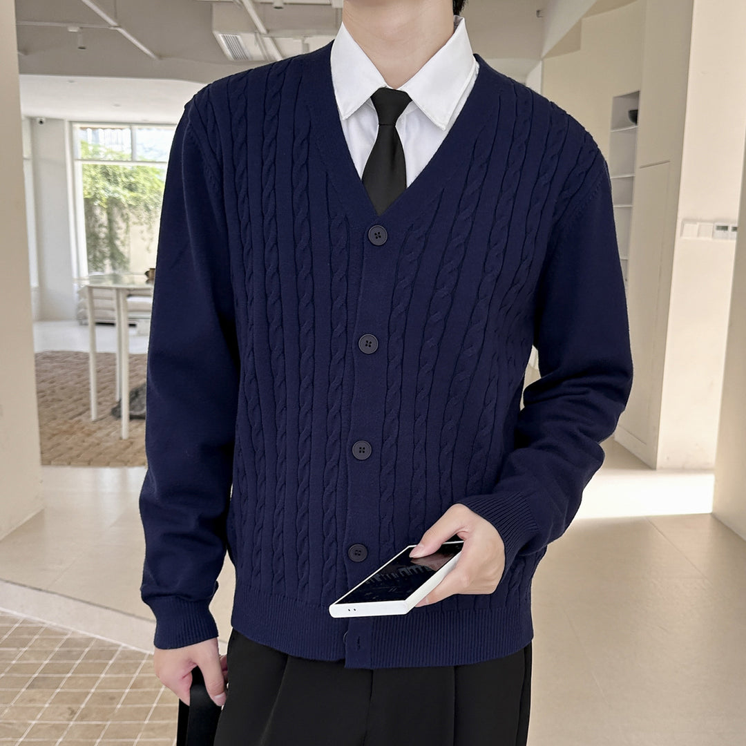 Herren Strickjacke mit Kabelmuster Nord Taschen
