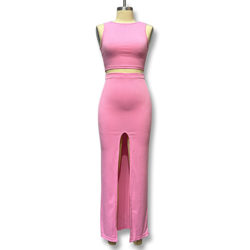 Damen Schlauchkleid mit Spaghettiträgern und seitlichem Schlitz