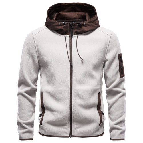 Herren Funktions-Fleecejacke mit Kapuze, Reißverschluss und Ärmel-Reißverschlusstasche Nord Taschen