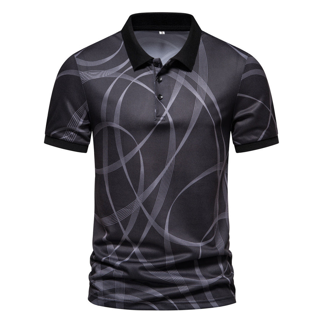 Herren Poloshirt mit modernem grafischen Muster und atmungsaktiver Textiltechnologie Nord Taschen