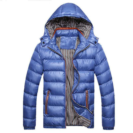 Herren Gefütterte Stepp-Expeditionsjacke mit Kunstfellkapuze und Frontmix-Taschen Nord Taschen