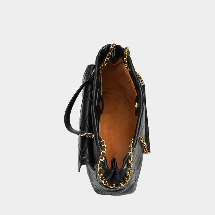 Damen elegante Stepp-Handtasche mit luxuriösem Verschluss Nord Taschen