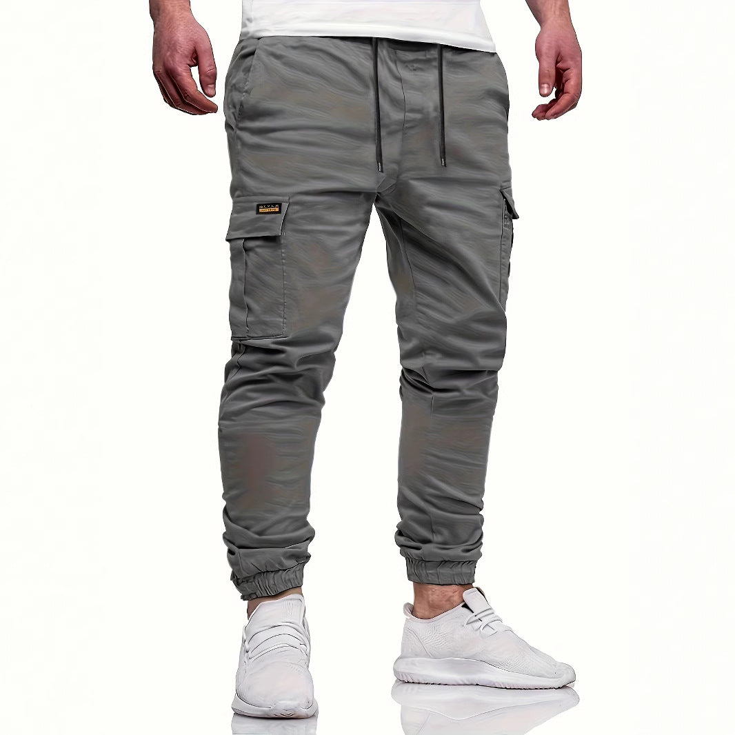 Herren Slim‑Tapered Utility‑Cargohose im Joggerstil mit Klapp- und Reißverschlusstaschen Nord Taschen
