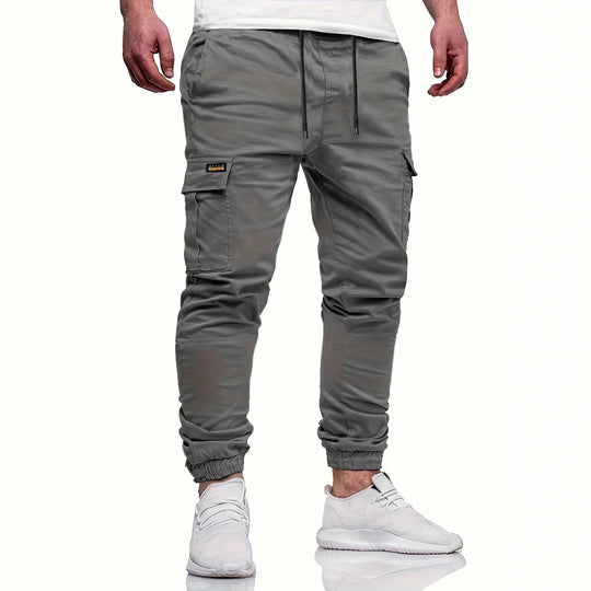 Herren Slim‑Tapered Utility‑Cargohose im Joggerstil mit Klapp- und Reißverschlusstaschen Nord Taschen