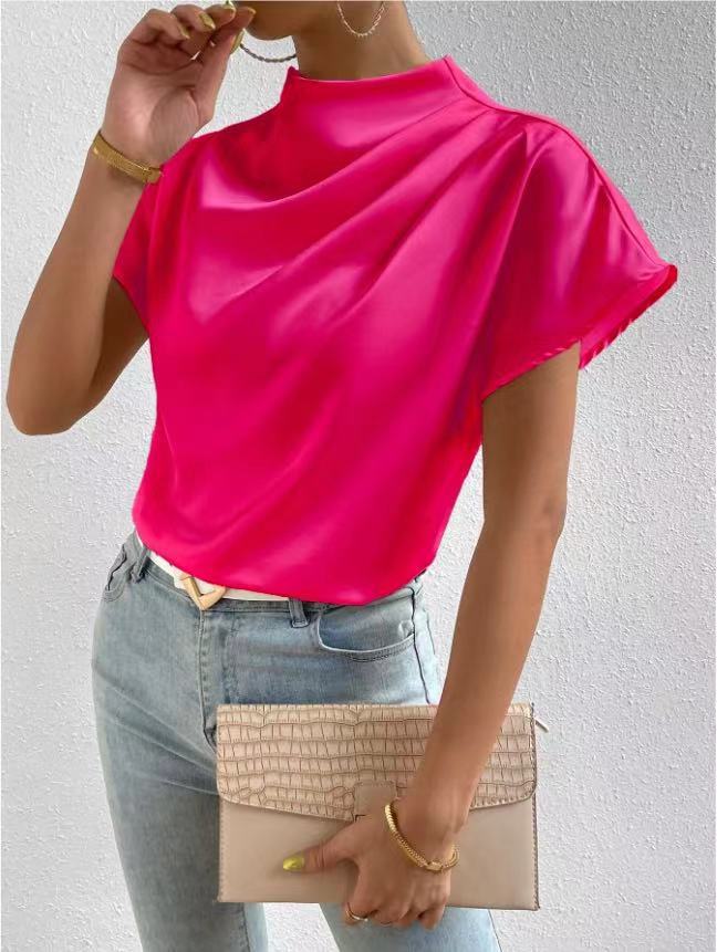 Damen ierte Bluse mit elegantem Stehkragen