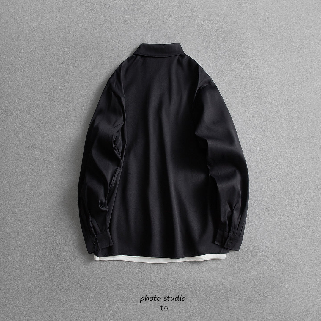 Unisex Oversize Hemdjacke im minimalistischen Utility-Look mit Brusttasche und verdeckter Knopfleiste Nord Taschen