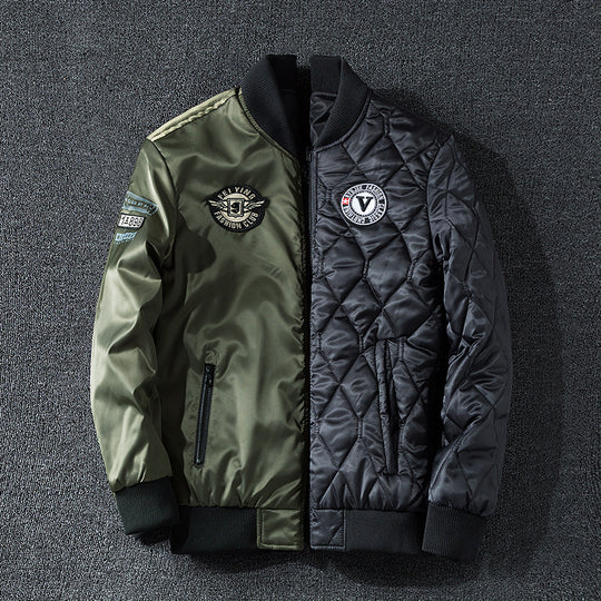 Herren Pilotenbomberjacke im Aviator-Look mit Badge-Applikationen, Ärmeltasche und gerippten Bündchen Nord Taschen
