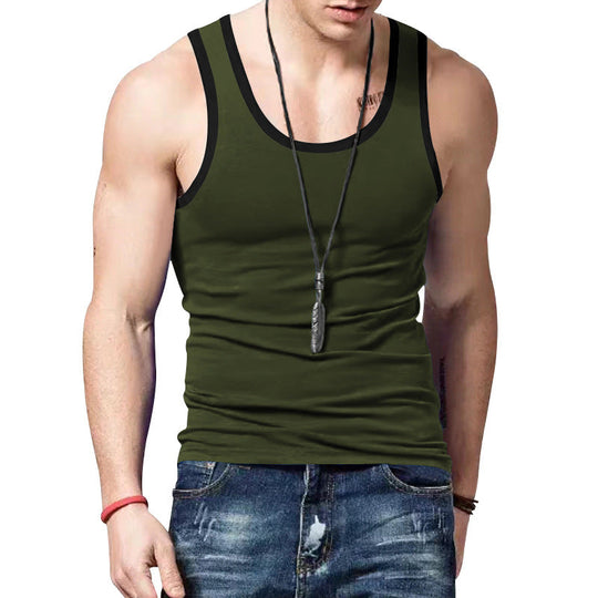Herren sportliches Tanktop mit Kontraststreifen