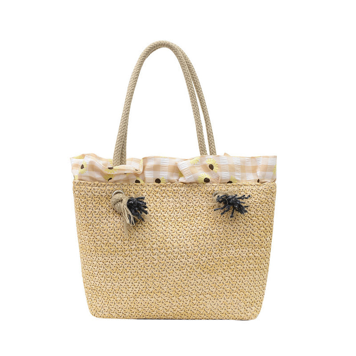 Damen Strandtasche mit blumigen Akzenten und robusten Tragegriffen Nord Taschen