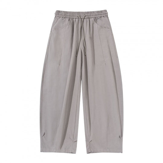 Damen Weite Cropped-Hose mit Tunnelzugbund, Ballon-Silhouette und aufgesetzten Taschen Nord Taschen