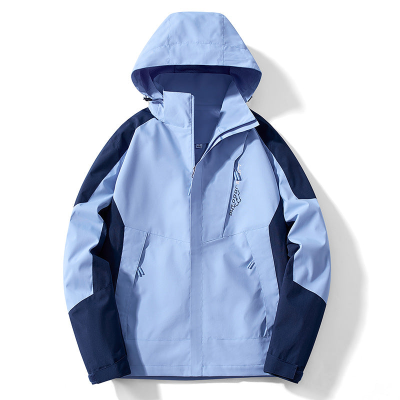 Herren Colorblock Softshell-Trekkerjacke mit Kapuze, verdeckten Reißverschlüssen und seitlichen Eingrifftaschen Nord Taschen