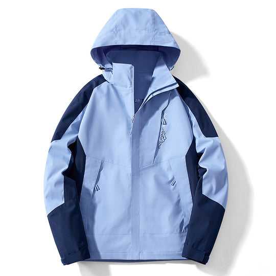 Herren Colorblock Softshell-Trekkerjacke mit Kapuze, verdeckten Reißverschlüssen und seitlichen Eingrifftaschen Nord Taschen