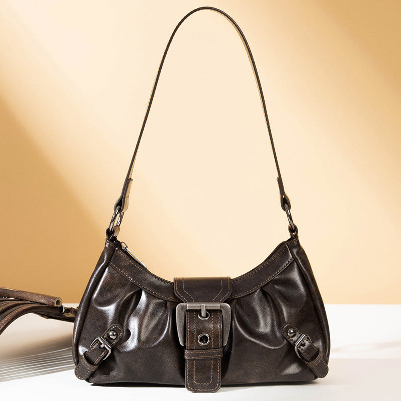 Damen Schultertasche mit elegantem Faltendesign und praktischem Magnetverschluss Nord Taschen