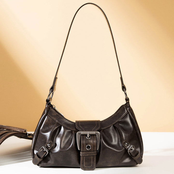 Damen Schultertasche mit elegantem Faltendesign und praktischem Magnetverschluss Nord Taschen