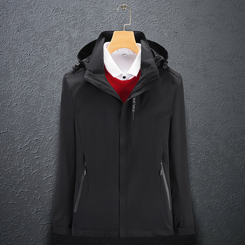 Herren Leichte Softshell-Funktionsjacke mit atmungsaktivem Meshfutter und verstellbarer Kapuze Nord Taschen