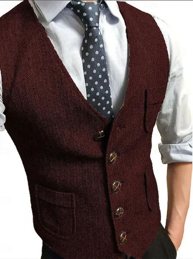 Herren Eleganter Weste aus Herringbone-Stoff Nord Taschen