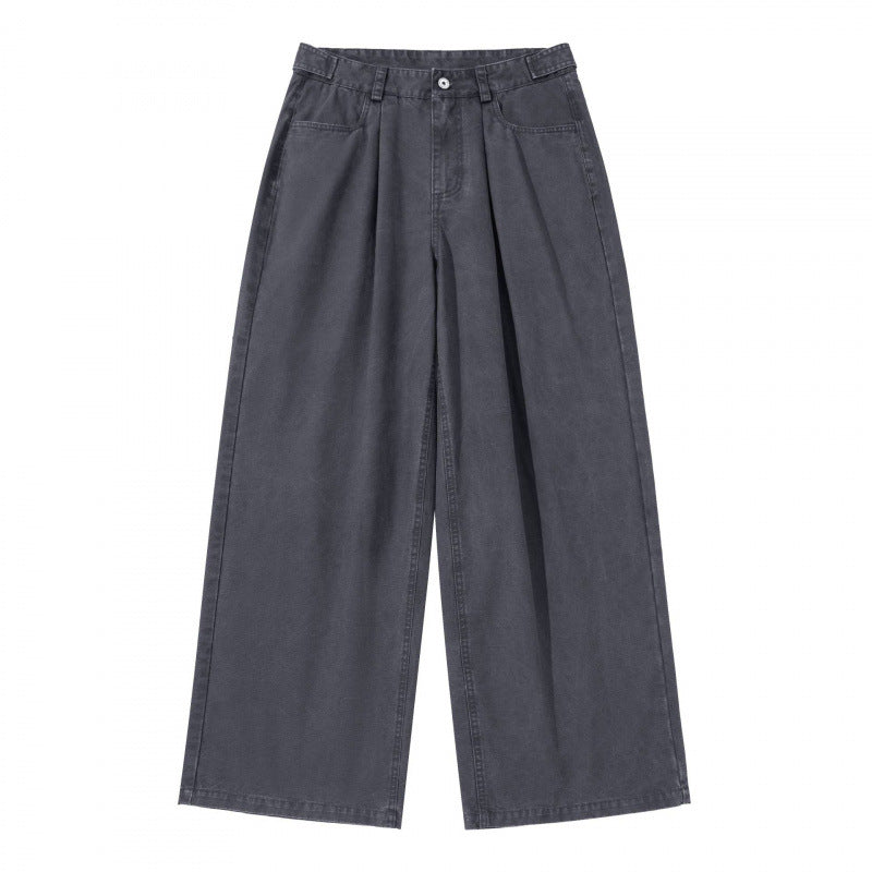 Damen Weite Bundfalten-Hose mit hoher Taille und weitem Bein Nord Taschen