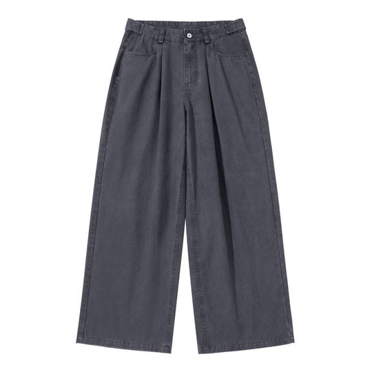 Damen Weite Bundfalten-Hose mit hoher Taille und weitem Bein Nord Taschen