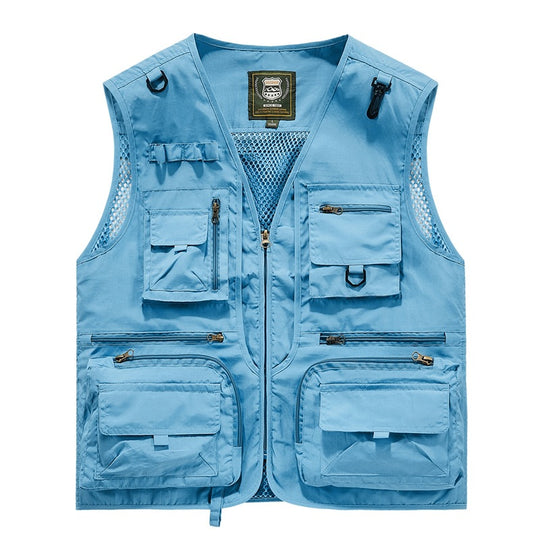 Herren leichte multifunktionale Utility-Anglerweste mit Mesh‑Futter und zahlreichen Reißverschluss‑ und Klappentaschen Nord Taschen