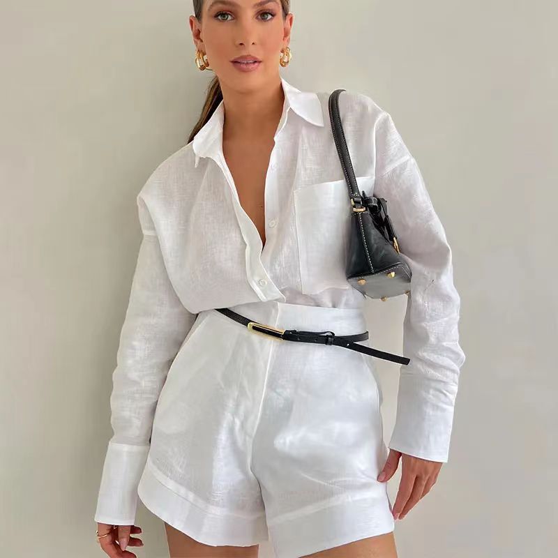 Damen Kurz-Overall mit eleganter Hemdblusen-Optik Nord Taschen