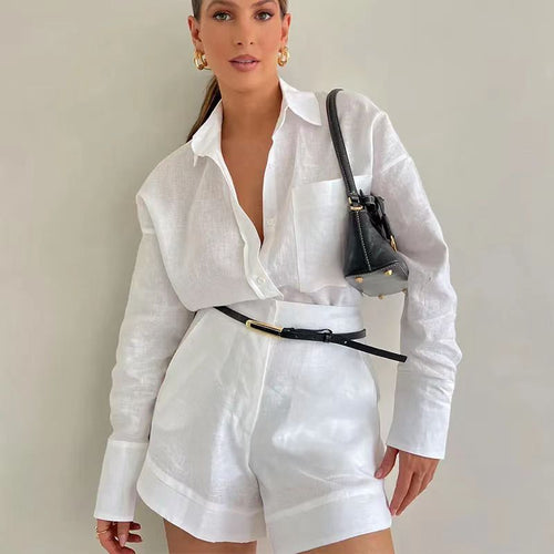 Damen Kurz-Overall mit eleganter Hemdblusen-Optik Nord Taschen