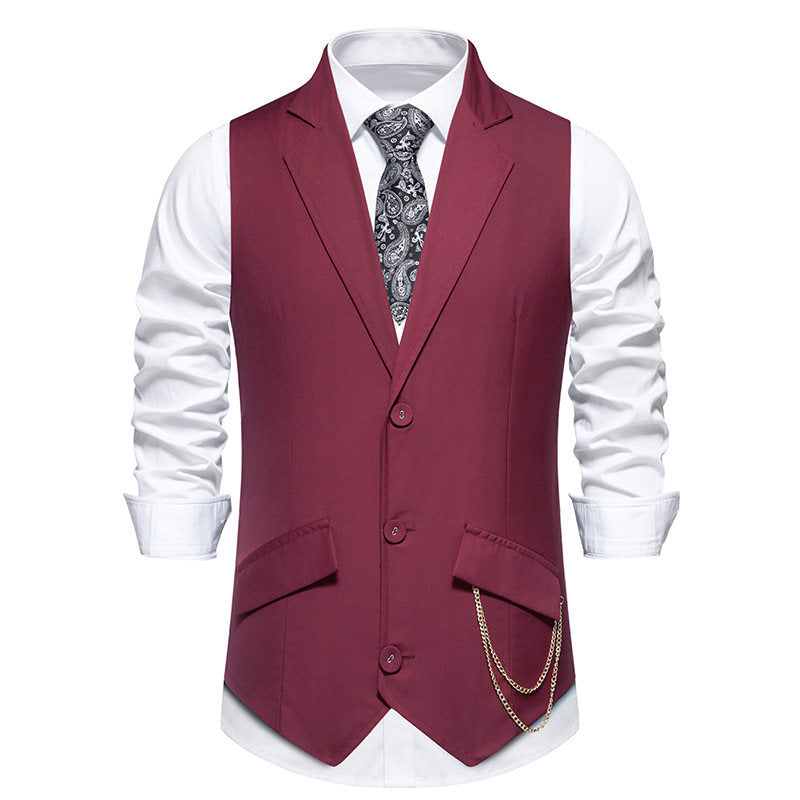 Herren elegante Anzugweste mit praktischen Taschen und modischen Akzenten